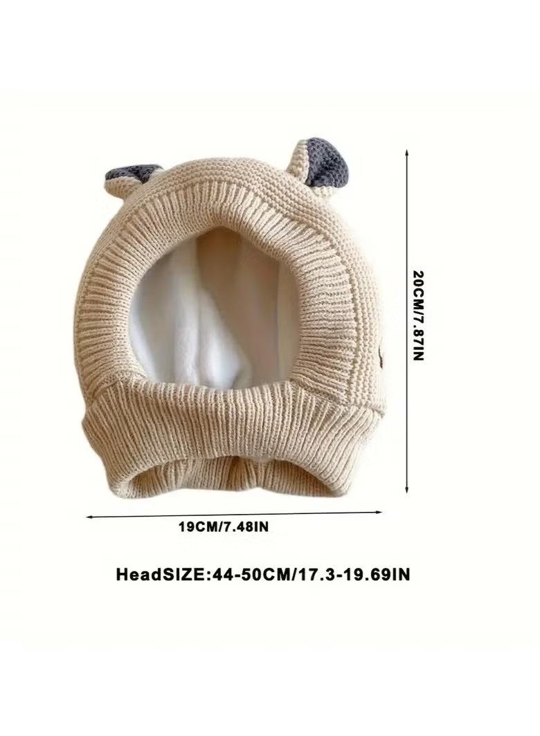 قبعة صوفية محبوكة للأطفال ببطانة من الصوف للأذنين، مناسبة للأولاد والبنات حتى عمر 3 سنوات. - Image 5